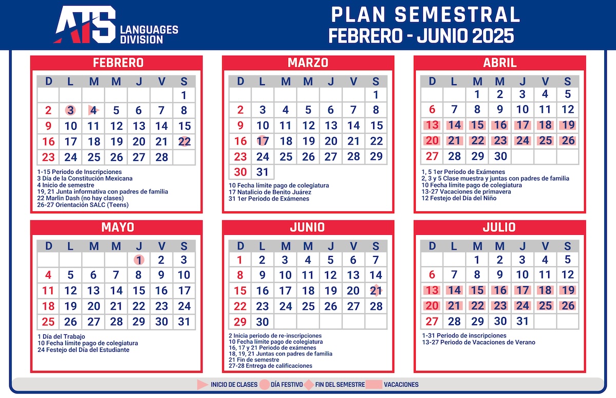 Calendar Semestral